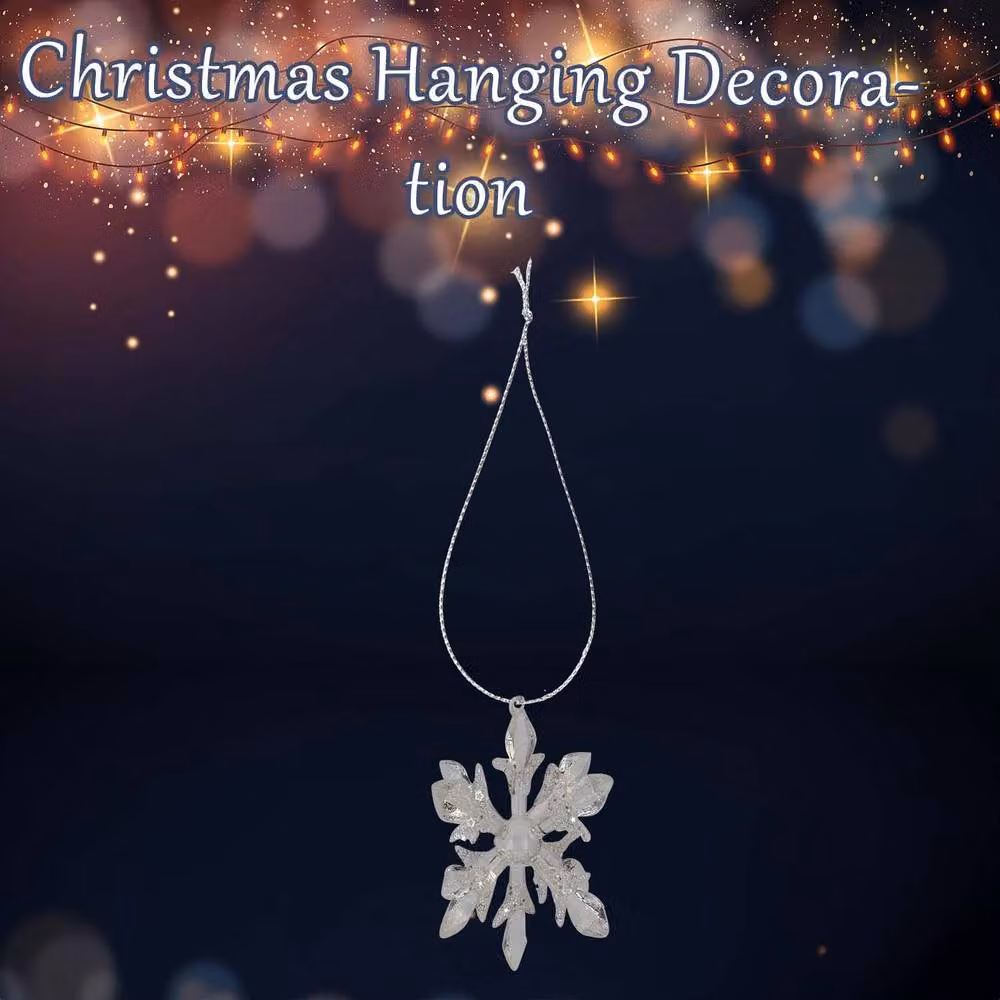 VFM e-Store Silver Hanging Snowflake Christmas Decoration, W: 9 cm, H: 15 cm – 2