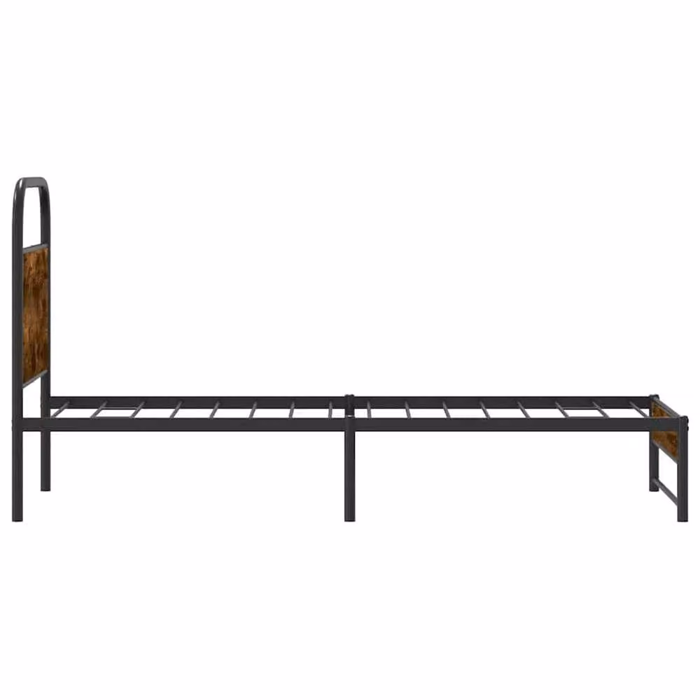 Berkfield Home Elegant Bed Frame in Smoked Oak Brown, W/D/H: 80 x 200 cm – 4