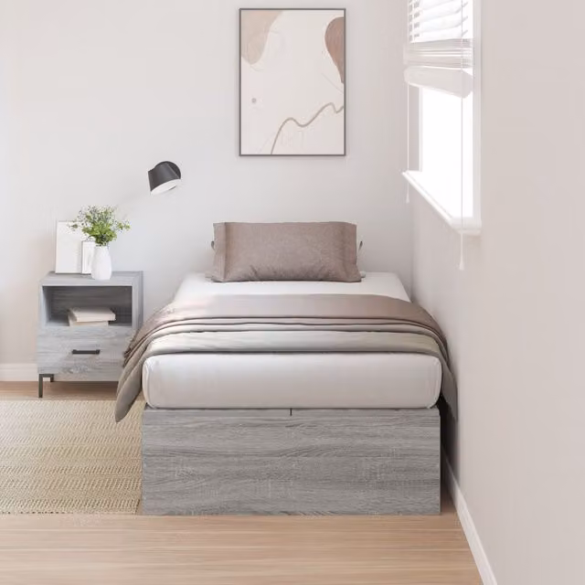 Berkfield Home Grey Sonoma Storage Bed Frame with Drawers W/D/H: 90 x 200 cm – 1