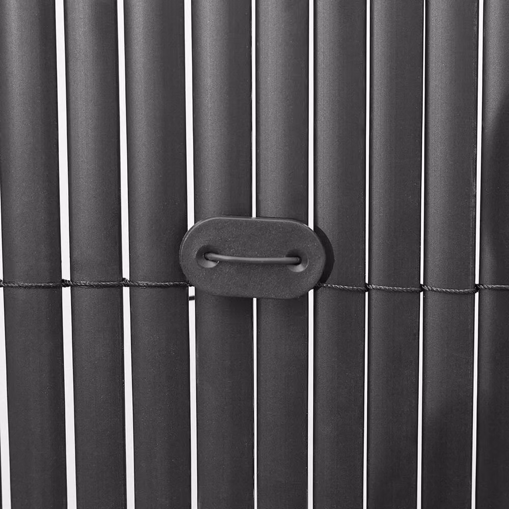 FLAVORA Grey PVC Garden Screening Roll Privacy Border Panel, W: 100 cm, H: 15 cm – 2