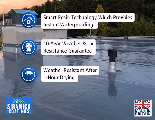 Siramico Coatings Liquid Rubber Roof Coating, Clear, 5 l – 2