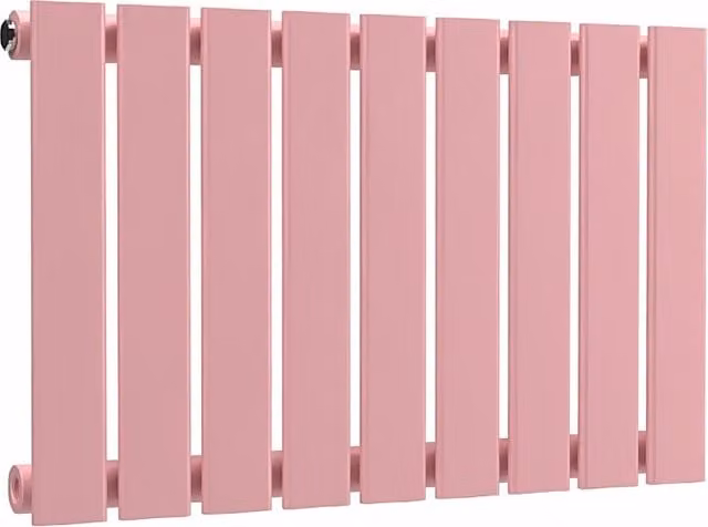 Lux Heat Single Flat Horizontal Steel Radiator in Pink, W: 63.0 cm, H: 40.0 cm