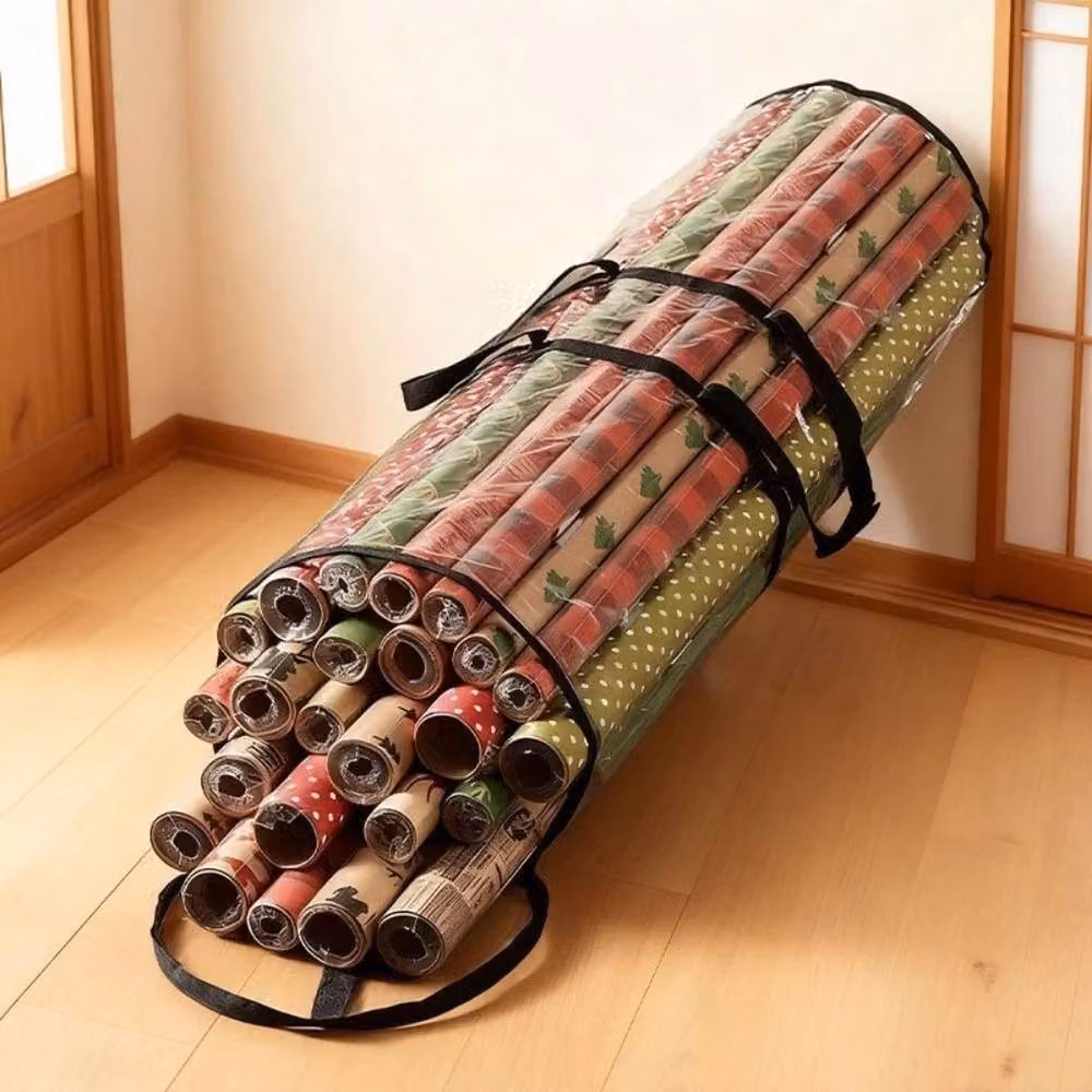 NESTLUNE Black Cylinder Wrapping Paper Storage Bag, H 100 cm x W 15 cm x D 15 cm – 4
