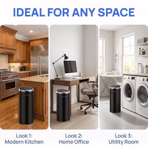 HOMCOM 50L Sensor Bin with Quiet Soft-Close Lid in Black, W: 30.5 cm, D: 30.5 cm, H: 81.5 cm – 7