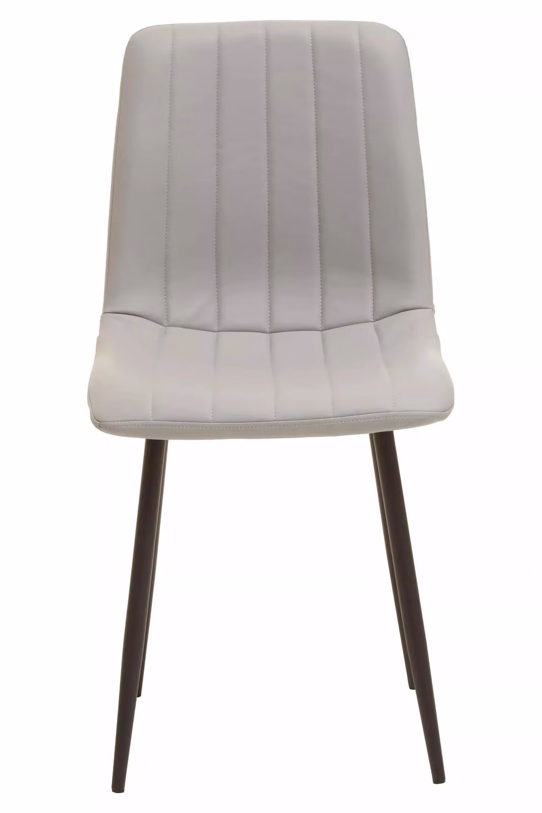 Interiors by Premier Tiana Set of 4 Grey Synthetic Leather Dining Chairs with Metal Legs – 2