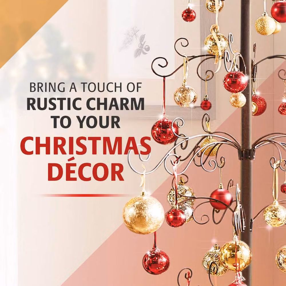 Coopers of Stortford Floor-Standing Metal Christmas Tree with Star Top, Black, Height: 164 cm – 4