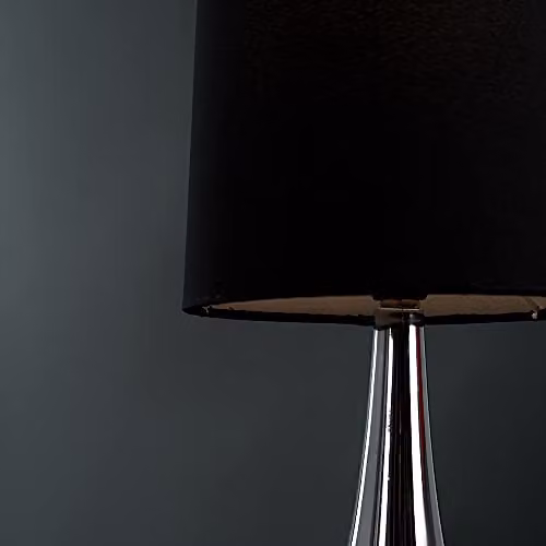 ValueLights Set of 2 Modern Chrome Teardrop Touch Table Lamps with Black Fabric Shades and Warm White LED Bulbs – 3