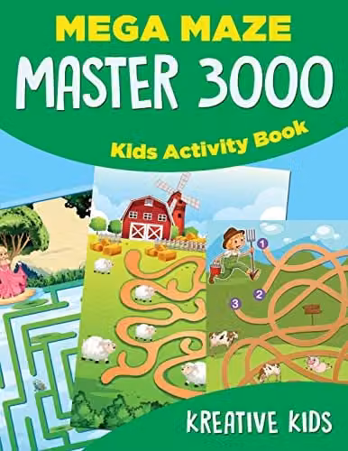 Kreative Kids Mega Maze Master 3000 Kids Activity Book, Multicolour