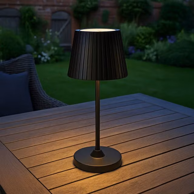 Eglo Cabozo Dimmable LED Rechargeable Portable Outdoor Table Lamp, Black
