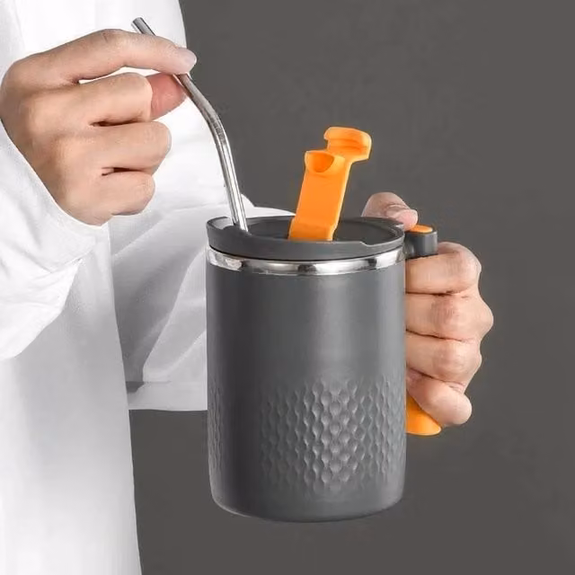 SPETLEK Double Walled 304 Stainless Steel Coffee Mug, Dark Grey, 450ml – 1
