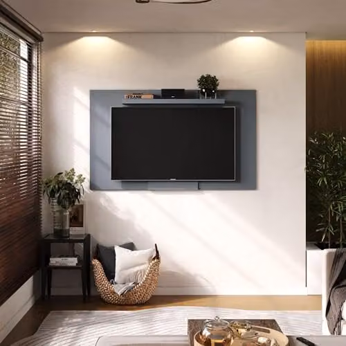 Core Products Lido TV Display Wall Panel in Grey with Adjustable Shelf – 2