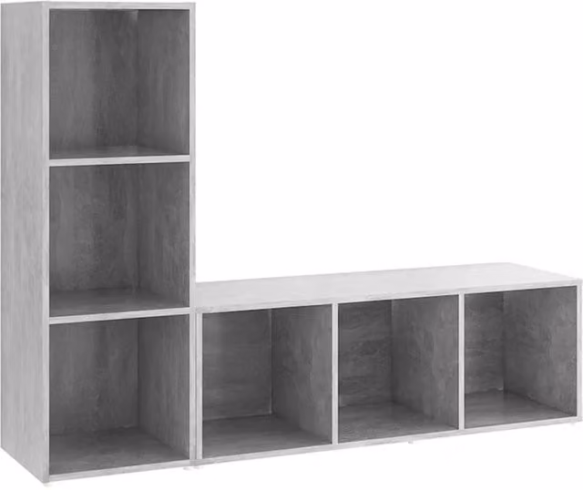 Berkfield Home 2-Piece TV Cabinet Set in Concrete Grey, Engineered Wood, W/D/H: 107 x 35 x 37 cm – 1