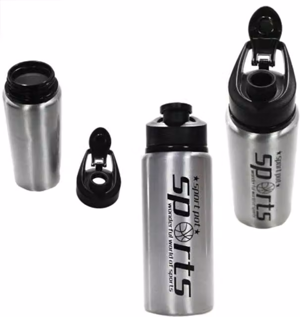 KDMD Silver Metal Insulated Water Bottle, 500ml, Leak Proof and BPA Free for Children