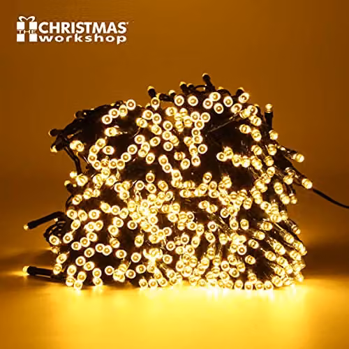 The Christmas Workshop 76230 Warm White LED Chaser Christmas Lights, 41.9 Metres, 600 LEDs, 8 Light Modes, IP44 Indoor and Outdoor Fairy Lights – 3