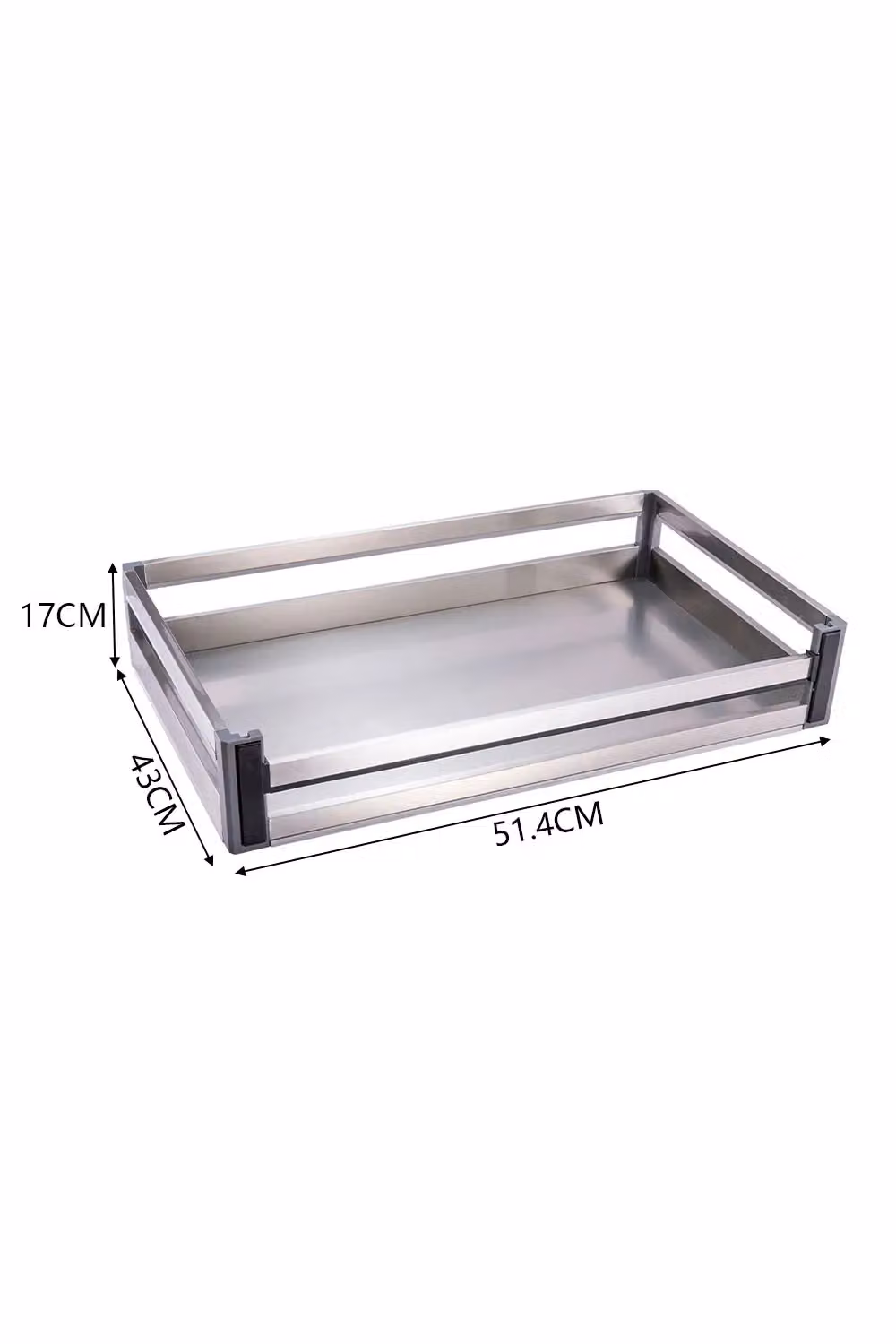 Living and Home Stainless Steel Pull-Out Cabinet Basket in Silver – 3