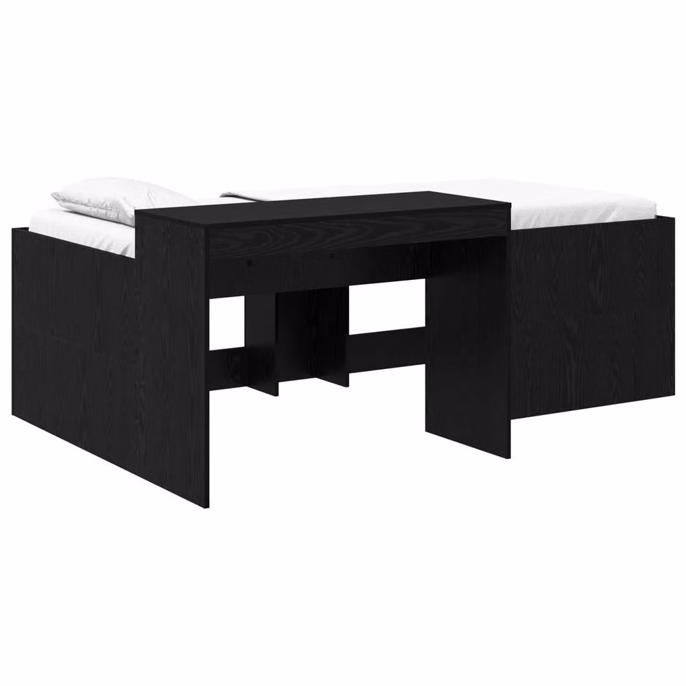 Berkfield Home Kids' High Bed Frame with Desk, Black, W: 75 cm, L: 190 cm – 2