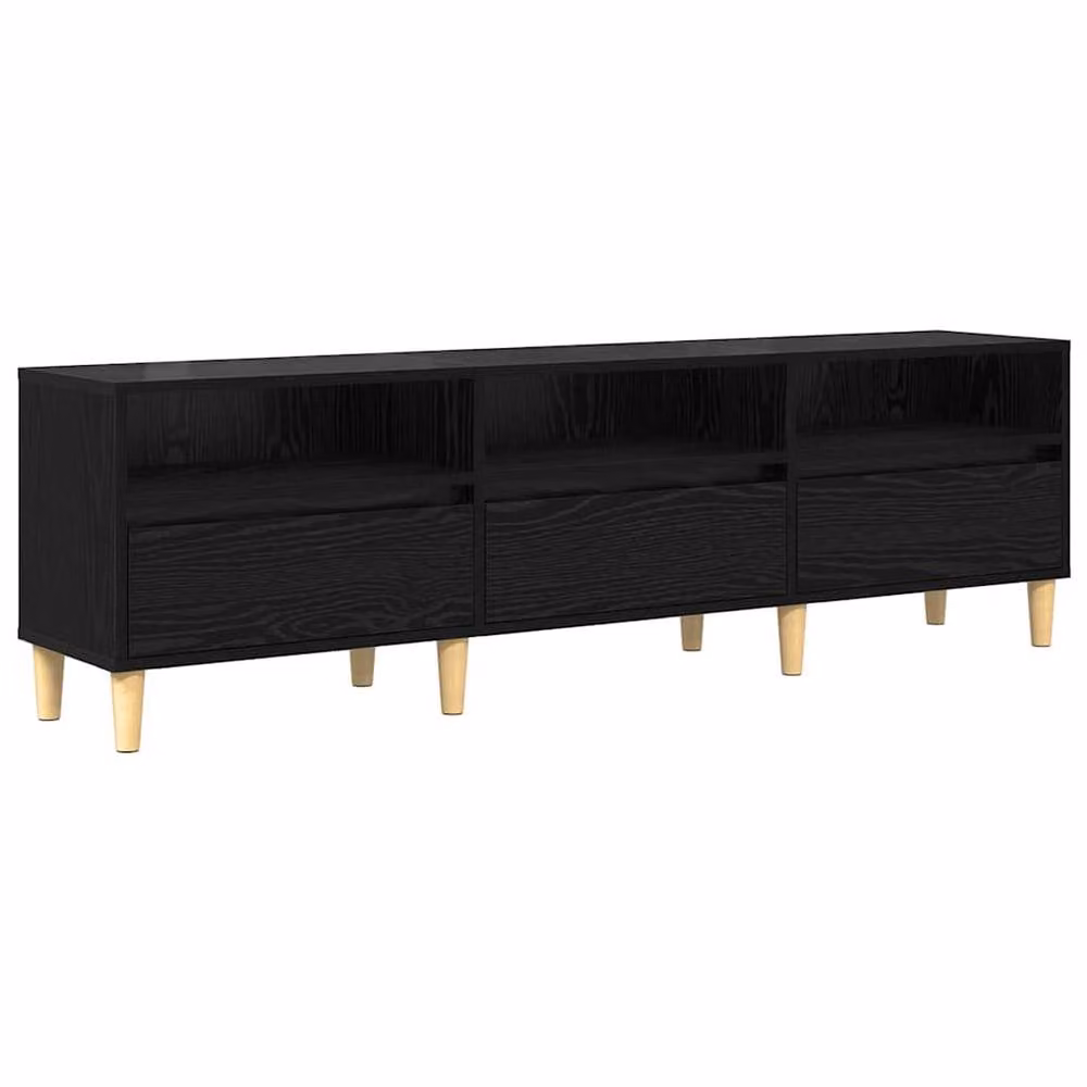 Berkfield Home TV Cabinet in Black Oak, W/D/H: 150 x 30 x 45 cm – 3