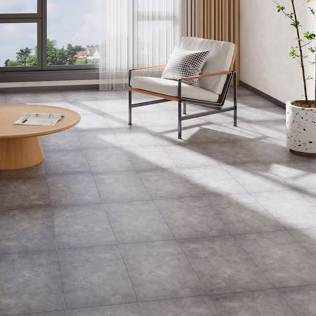Lifeideas 20 Piece Stone Effect Click Flooring Set in Marbled Pale Grey