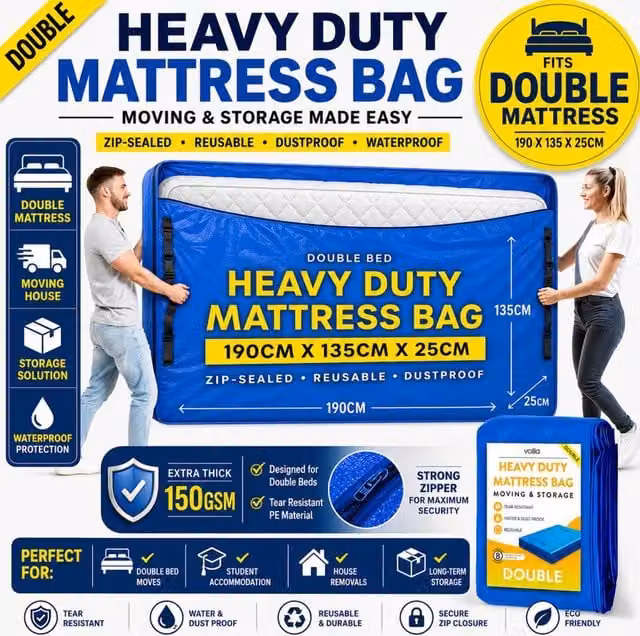 volila Waterproof and Heavy-Duty Mattress Moving Bag in Blue, Medium – 1