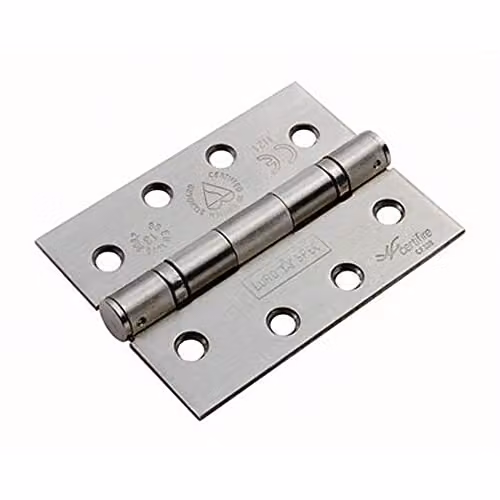 Loops 3 Pack Ball Bearing Butt Hinge in Brushed Satin Stainless Steel, Silver, 102 x 76 mm