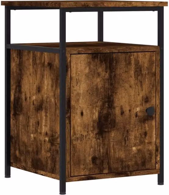 Berkfield Home Set of 2 Durable Bedside Cabinets in Smoked Oak Brown, W/D/H: 40 x 42 x 60 cm – 1