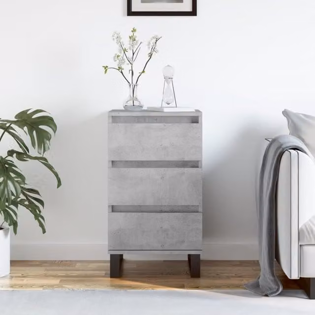 Berkfield Home Industrial Sideboard in Concrete Grey, W/D/H: 40 x 35 x 70 cm – 1