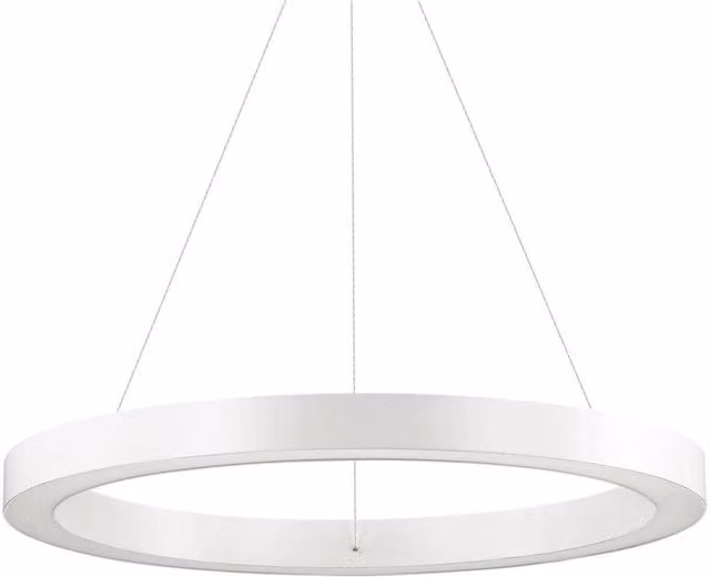 Ideal Lux Oracle Integrated LED Medium Ring Ceiling Pendant in White with 3000K Warm White Light
