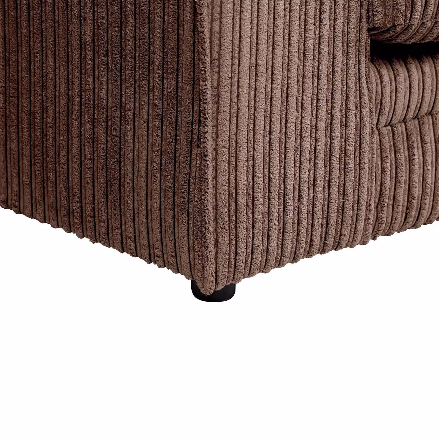 SquareBoxx Lennox Jumbo Cord Corner Sofa with Right Hand Facing Chaise in Brown – 4