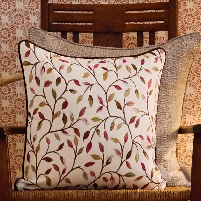 Voyage Maison Cervino Floral Woven Jacquard Feather Filled Cushion in Multicolour, W/D/H: 43 x 43 x 43 cm