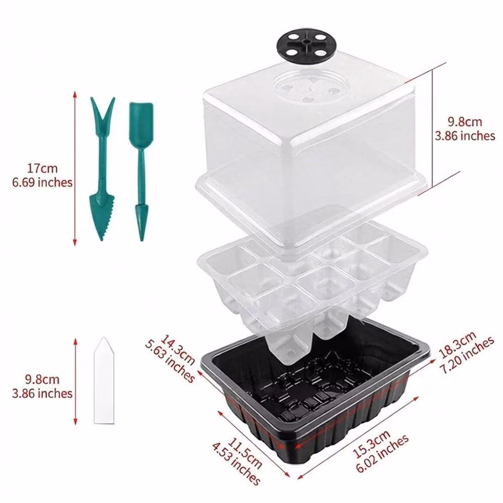 NESTLUNE Black 10 Pack Plant Seed Trays Germination Kit Set – 2
