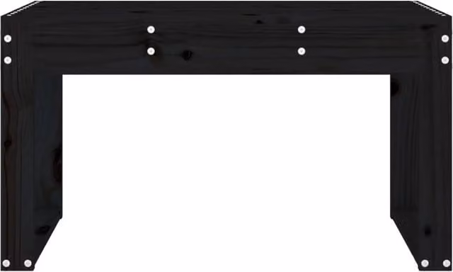 Berkfield Home Beautiful Garden Bench in Black Solid Pine Wood, W/D/H: 80 x 38 x 45 cm