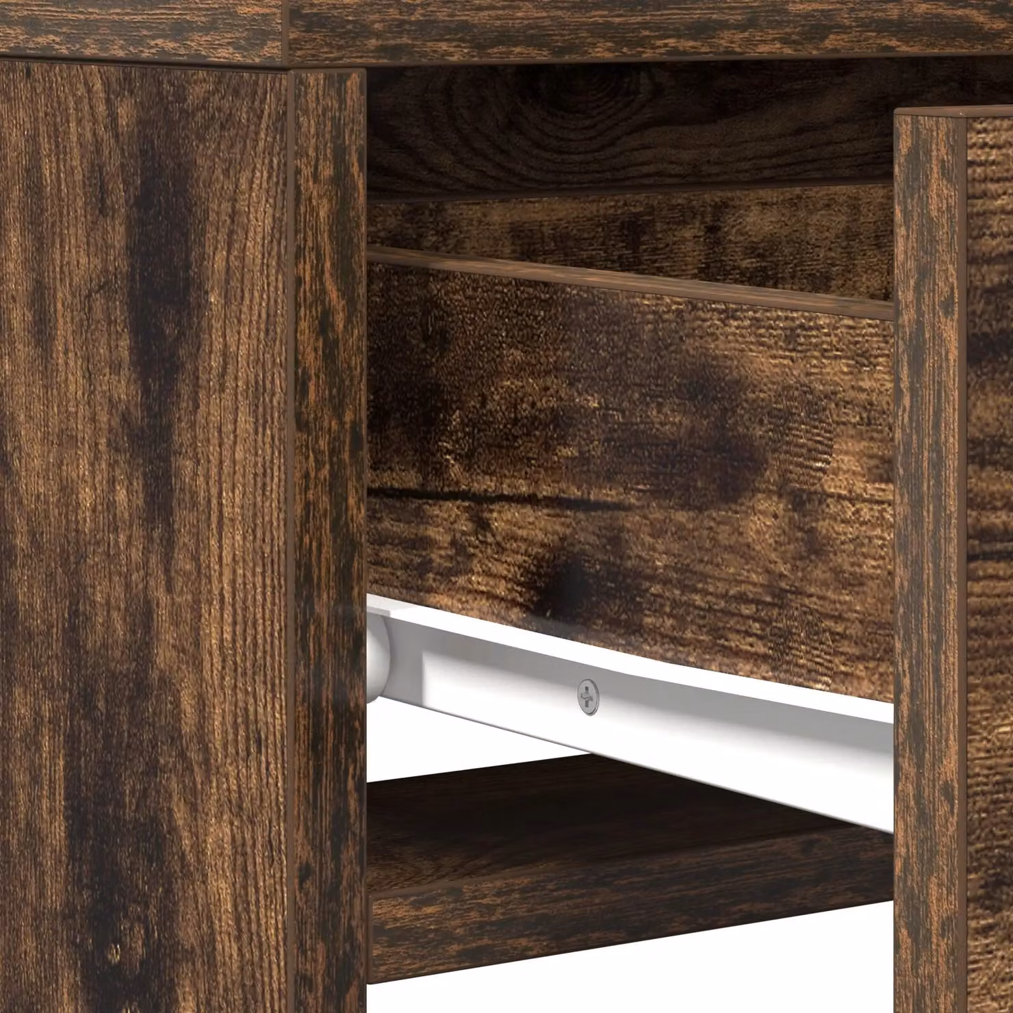 Berkfield Home Smoked Oak Dressing Table with Hollywood LED Lights, Brown, W/D/H: 50 x 41 x 140 cm – 4