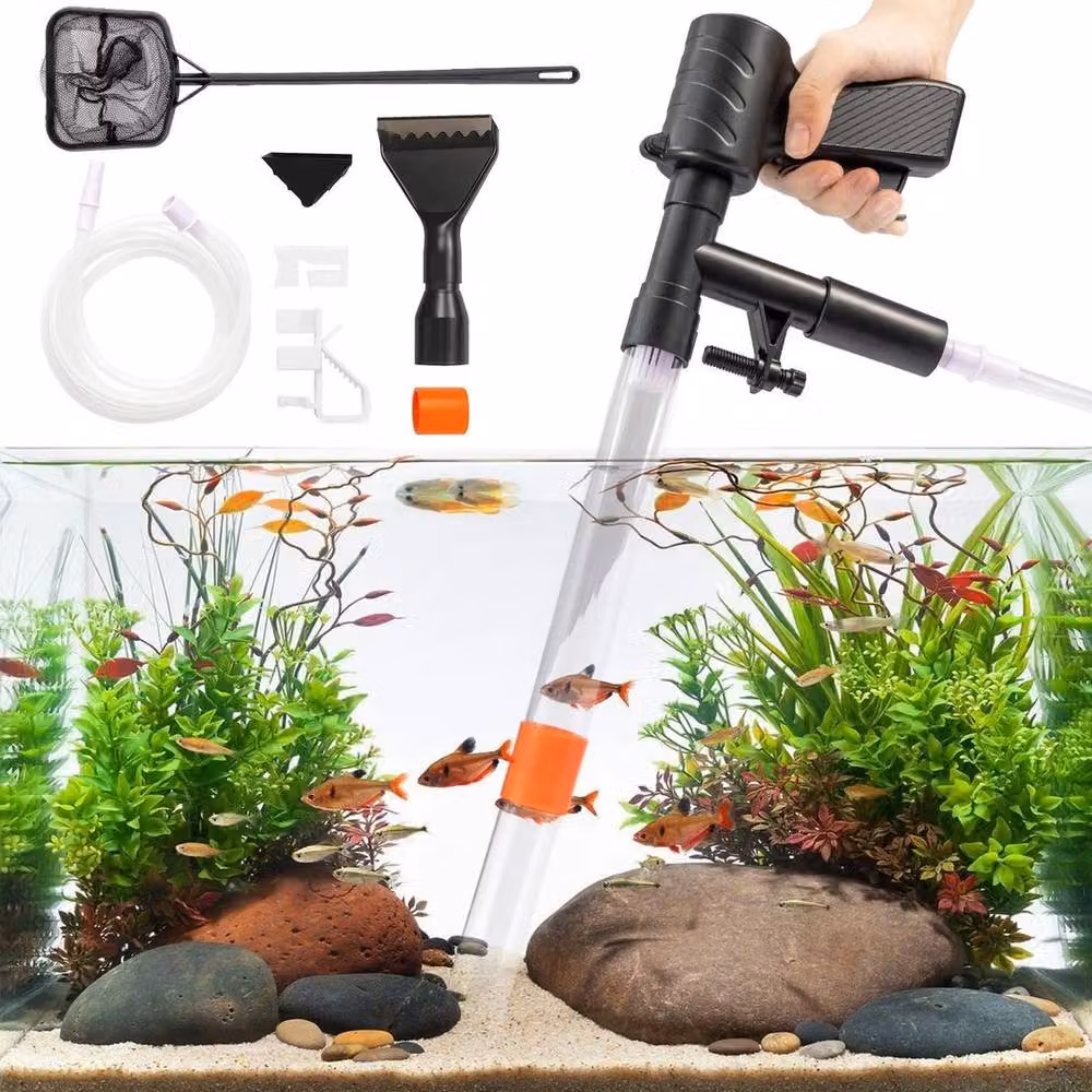 EONLION 5-in-1 Manual Aquarium Gravel Cleaner and Water Changer Kit, Black, Length: 110 cm – 4