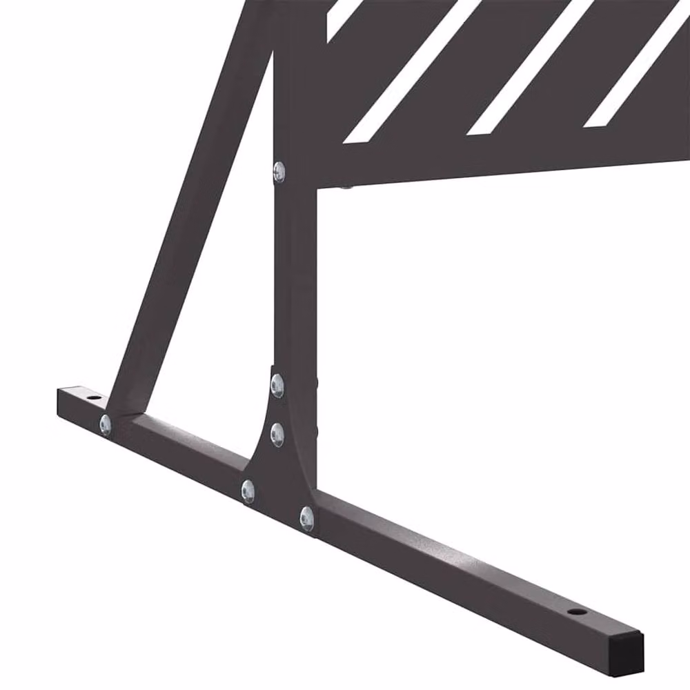 Berkfield Home Durable Black Steel Rectangular Fence Panel – 5
