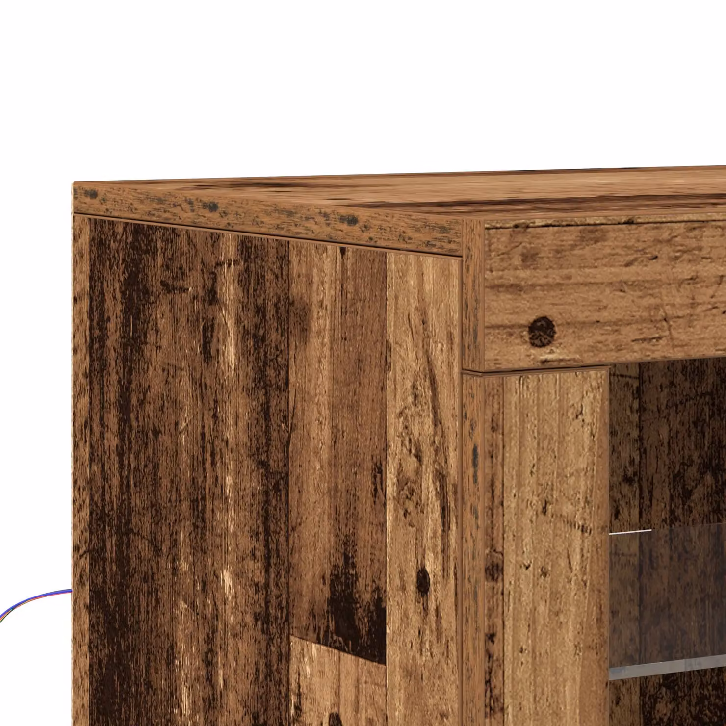 Berkfield Home Rustic Wood Sideboard with LED Lights in Brown, W/D/H: 60.5 x 37 x 100 cm – 4