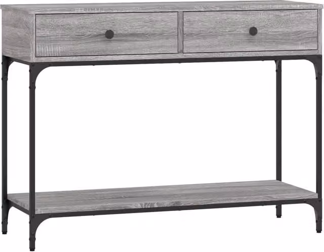 Berkfield Home Industrial Grey Sonoma Console Table, W: 100 cm, D: 34.5 cm, H: 75 cm