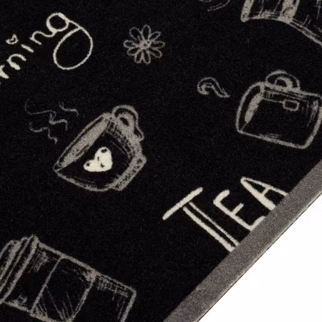 Berkfield Home Morning Black Washable Abstract Kitchen Rug, W/D/H: 60 x 180 cm – 1