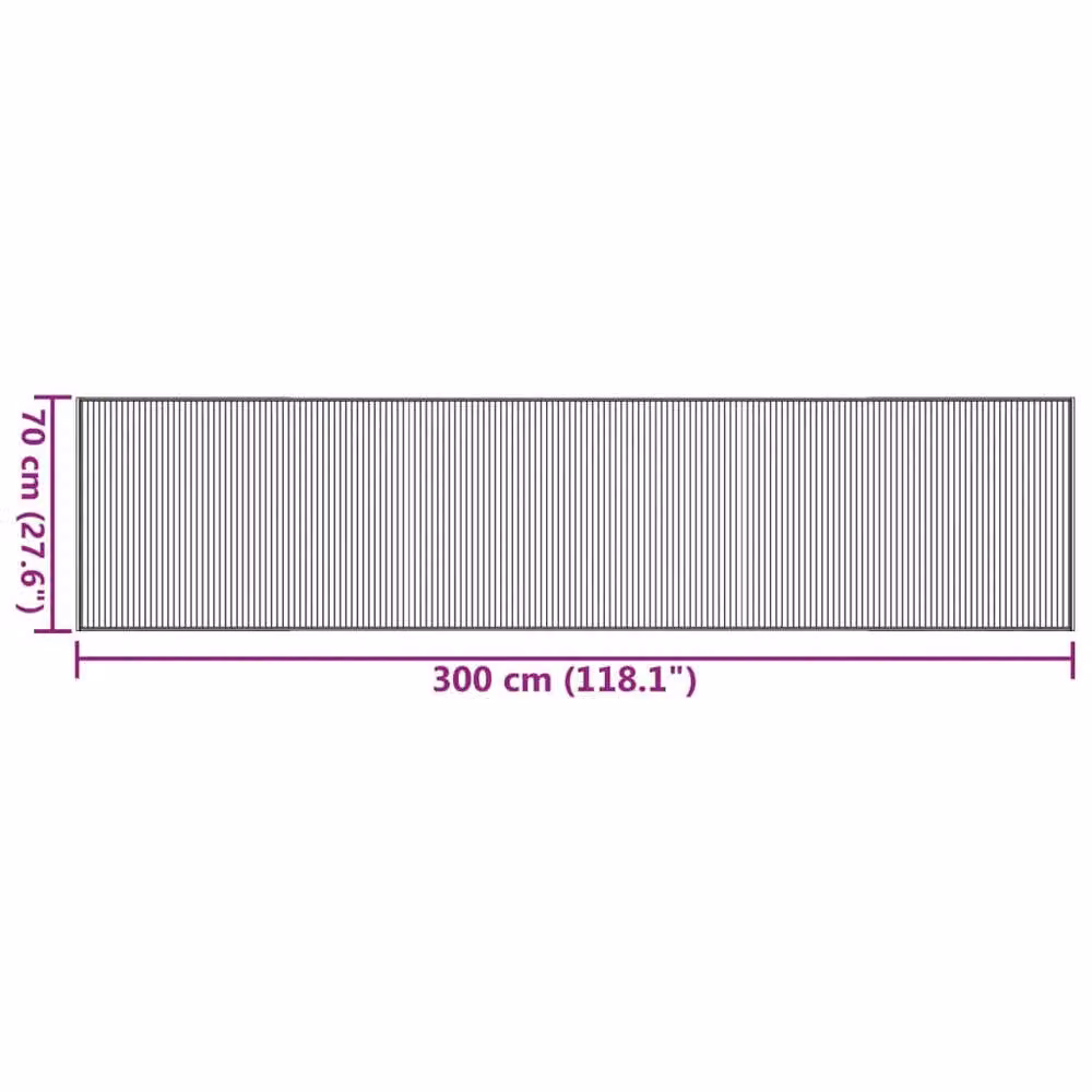 Berkfield Home Rectangular Bamboo Rug in Brown, W: 70 cm, L: 300 cm – 4