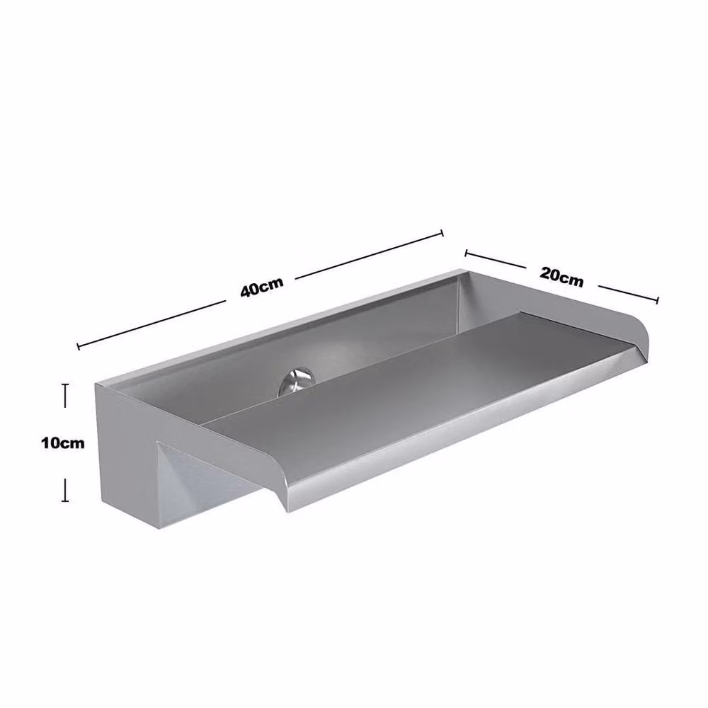 Kelvenix Stainless Steel Pond Water Blade Cascade in Silver W: 40 cm, D: 20 cm, H: 10 cm – 2