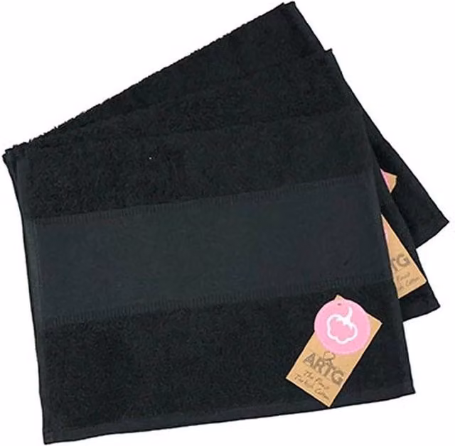 ARTG Print-Me Personalised Embroidered Cotton Guest Towel in Black