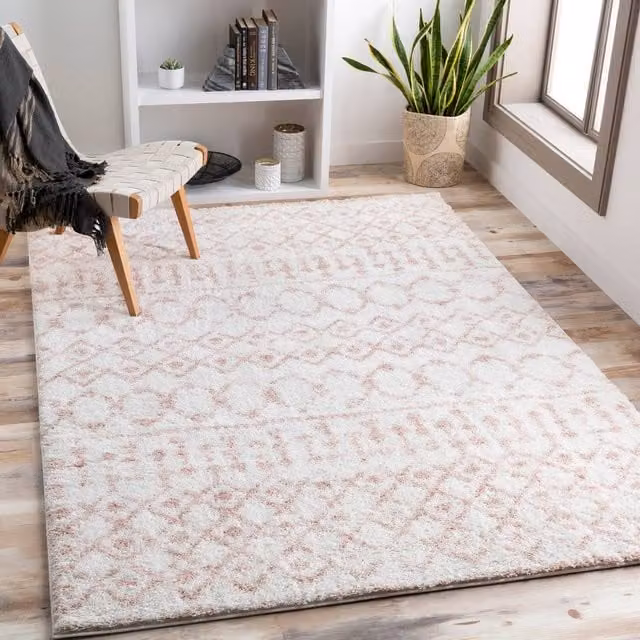 Livabliss Aliyah Shag Shaggy Living Room Rug in Rose, Pink and Brown, W: 80 cm, L: 220 cm – 1