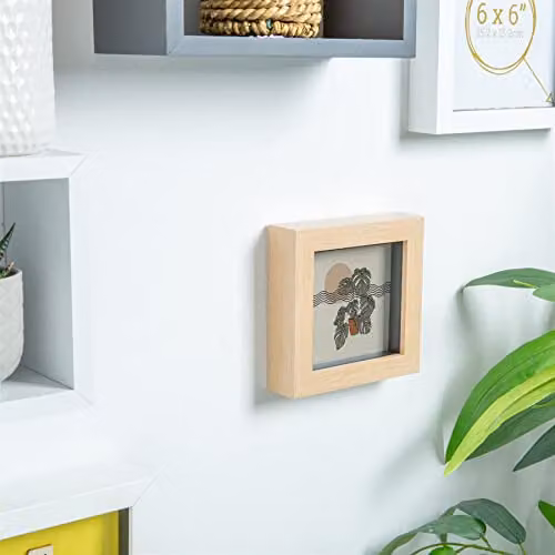 Nicola Spring 3D Shadow Box Photo Frames, Pack of 5, Brown, W/D/H: 10 x 10 x 3.5 cm – 3