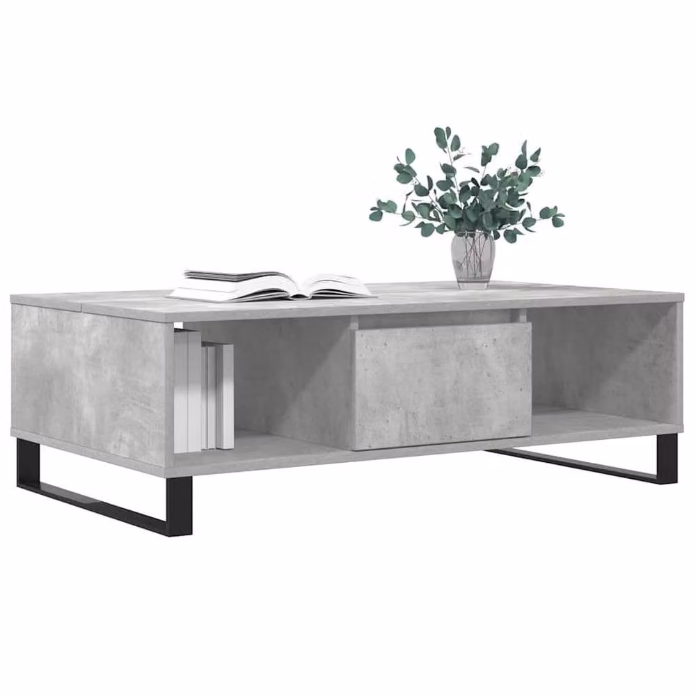 Berkfield Home Concrete Grey Industrial Coffee Table, W/D/H: 104 x 60 x 35 cm – 3
