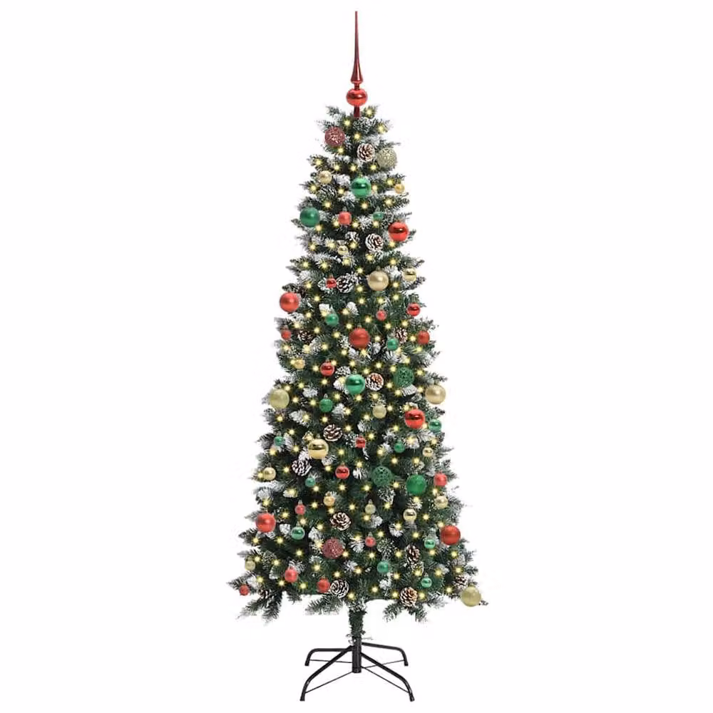 Berkfield Home Artificial Christmas Tree with 300 LEDs, Green, W/D/H: 76 x 76 x 180 cm – 3
