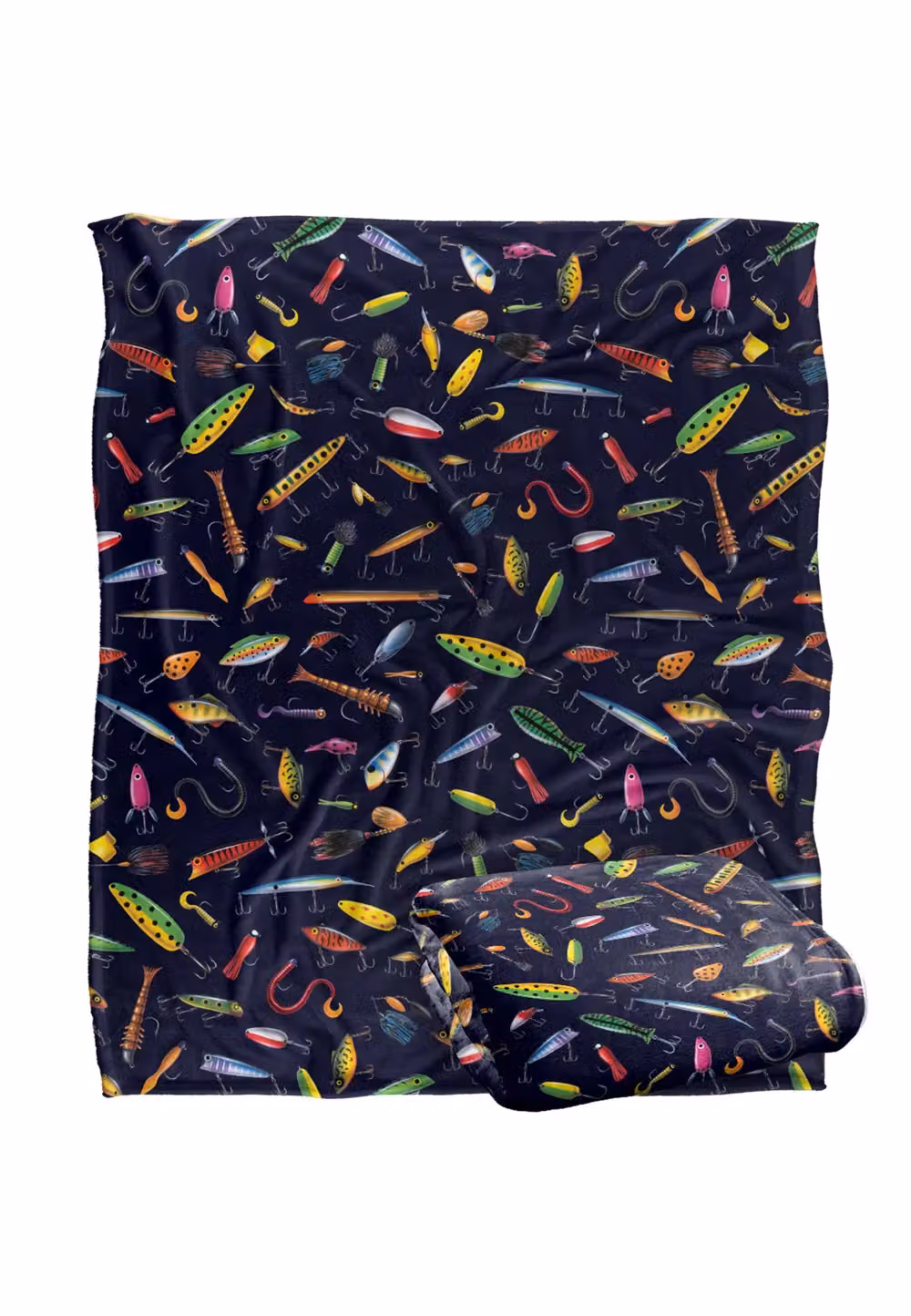 JQ Licensing Fishing Lures Pattern Super Soft Fleece Throw Blanket, Multicolour, W: 152 cm, D: 127 cm – 7