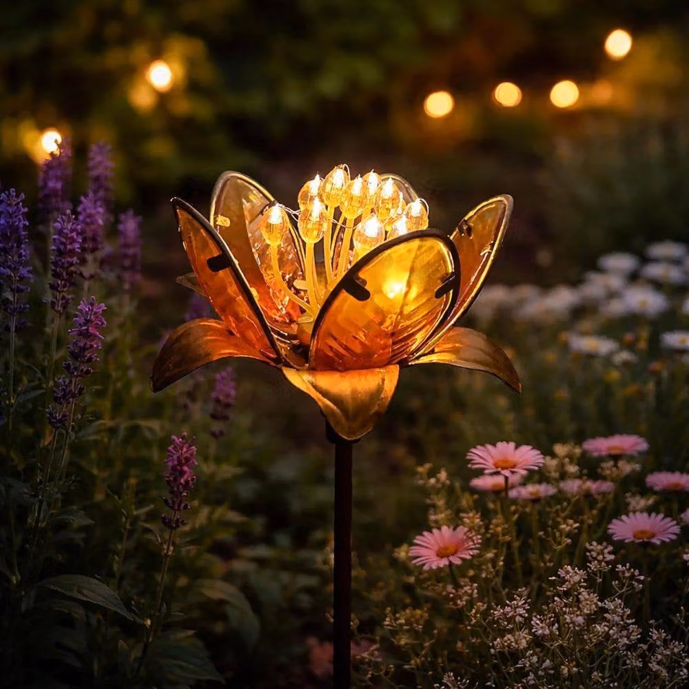 Marco Paul Solar Yellow Flower Stake Light with Dusk Sensor – 3