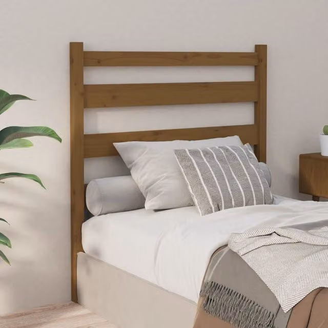 Berkfield Home Honey Brown Solid Wood Pine Bed Headboard, W/D/H: 81 x 4 x 100 cm – 1