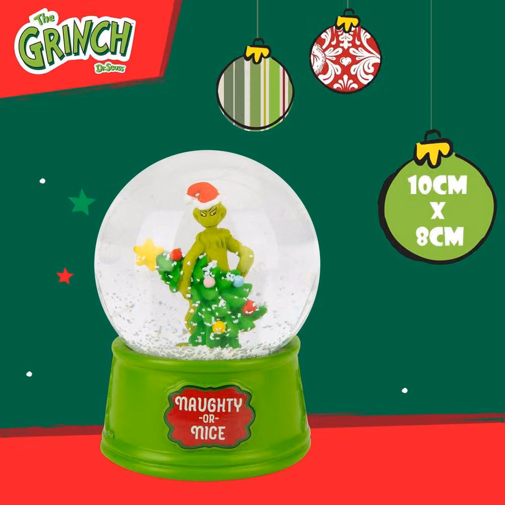 VFM e-Store Grinch Christmas Snow Globe Green Tabletop Ornament W: 14 cm, D: 10 cm – 2