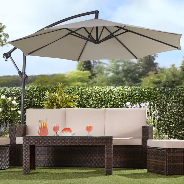 Garden Gear 2.7m Cantilever Garden Parasol in Grey