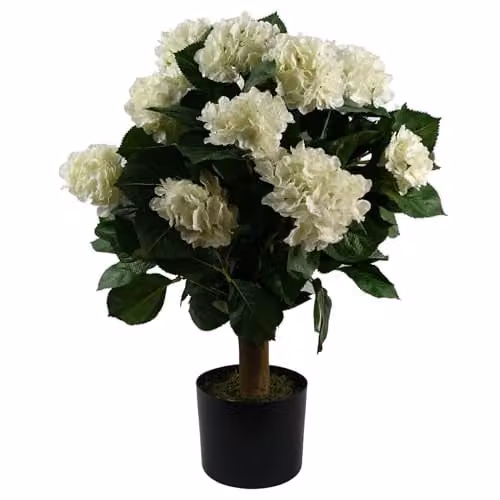 Leaf Design UK White Realistic Artificial Hydrangea Tabletop Blossom Tree – 1